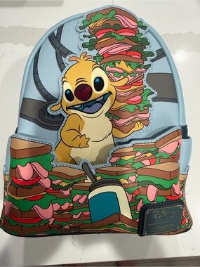 Loungefly Light Blue Lilo & Stitch Reuben Sandwich Expirement 625 Backpack
